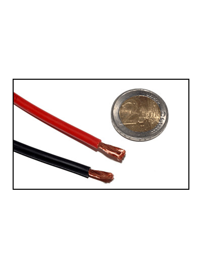 Cable souple 4mm2 rouge, 2m